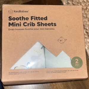 New KeaBabies Soothe Fitted Mini Crib Sheets elephants